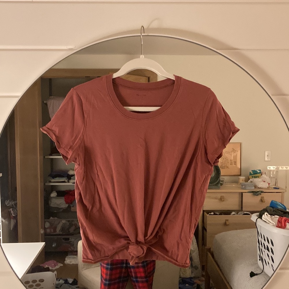 Front Tie Burgundy/ Brown Tee
